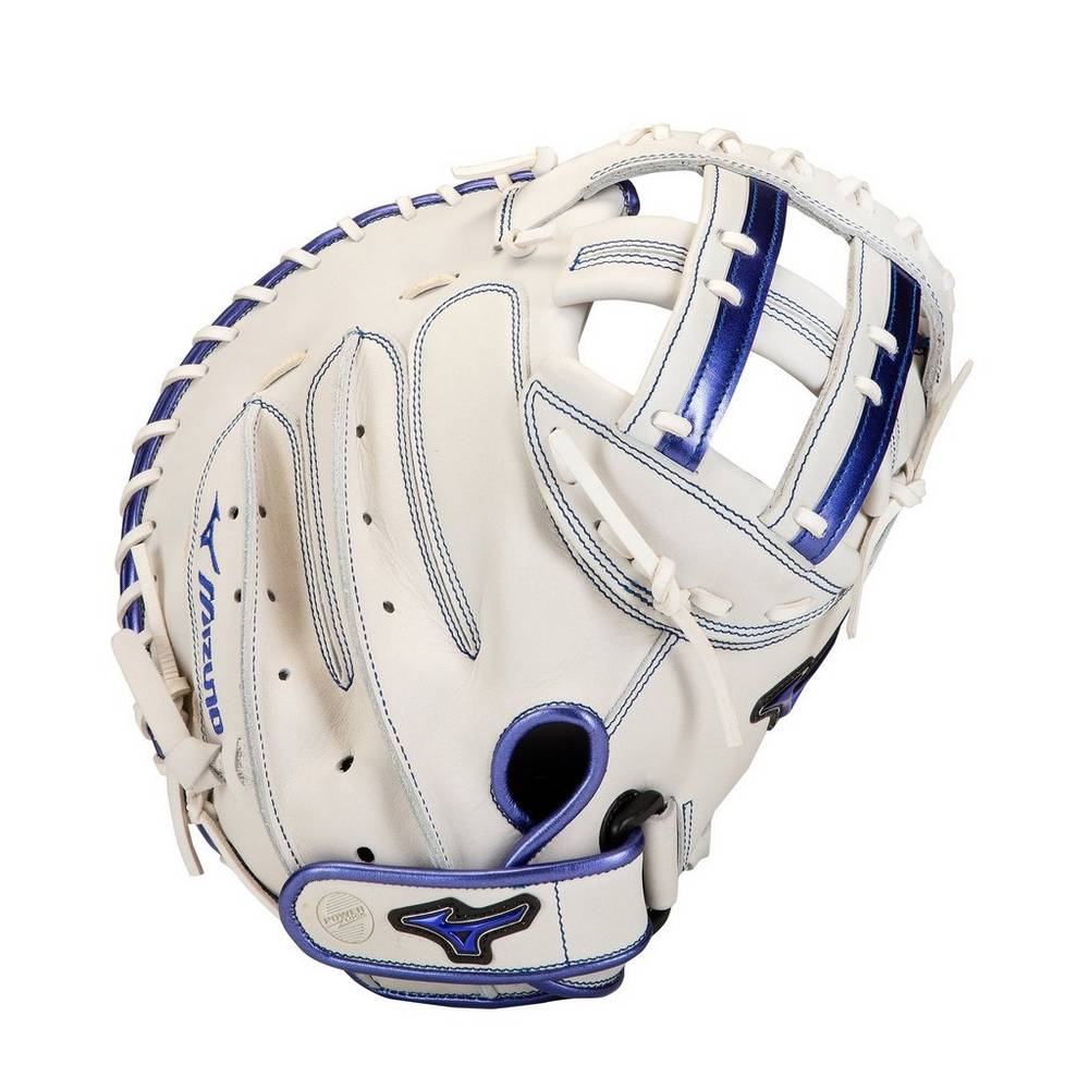 Damske Catchers Mitt Mizuno MVP Prime SE Fastpitch 34" Softball Biele/Kráľovská Modrá Vypredaj QETG4